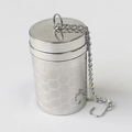 SUS304 stainless steel tea infuser ball with fine mesh and hanging chain hook - Small Machined Honeycomb Style