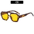 Retro aviator sunglasses with tortoise shell double bridge frame and yellow lenses - Tortoise Frame Yellow Lens