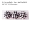 3pcs set of 8cm black and white buffalo plaid Christmas balls in a transparent gift box - 8cm Black And White Checkered Pattern (3-pack)