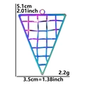 Colgante triangular de malla arcoíris para collar DIY con 5,1cm de altura y 3,5cm de anchura - Arco iris