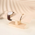 Portagioie a T in legno con velluto beige per orologi e braccialetti - Tipo C Velluto Beige