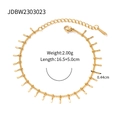 Minimalist 18K gold plated necklace with rectangular pendants and adjustable chain - Gold Bracelet (JDBW2303023)