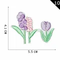Purple tulip embroidery patch with self-adhesive backing, size 5.5cm x 4.1cm - Self-adhesive Purple Tulip