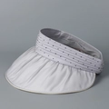 Detail of light gray sun visor featuring layered pleats with black polka dots patterns - M (56-58cm) / Purple