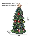Mini resin Christmas tree tabletop ornament with colorful decorations, height 13.5cm - 13cm