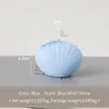 Blue shell-shaped scented candle in Blue Bell fragrance with creative handmade design - Bluebell / Blue