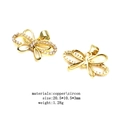 Golden bow pendant necklace with zircon stones on white background with dimensions - Bowknot (9)