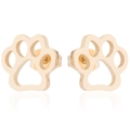 Goldene hohle Tierpfoten-Ohrstecker aus hochwertigem Edelstahl im minimalistischen Design - 089 Pfotenabdruck / Gold
