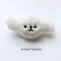 Detailed view of white plush dog accessory with dimensions 4.5cm height and 9.5cm width - Original (Back Opening) / White