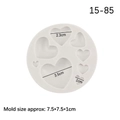 White silicone mold with 6 multi-size heart cavities for DIY cake baking and chocolate - Heart / Gray