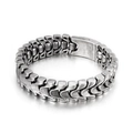 Bracelet vintage pour hommes en acier inoxydable oxydé avec maillons dragon - Argent Antique