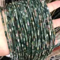 Perle rettangolari in pietra naturale verde e marrone per la creazione di gioielli - Agata Indiana