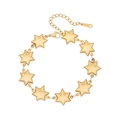 Minimalist gold stainless steel bracelet with solid star pendants and lobster clasp - Star / Gold