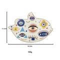 Ceramic evil eye jewelry tray in white and gold finish, size 16.3x11.5cm, 100g - Style A - Evil Eye