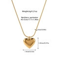 Detaillierte Maße der goldenen Herz-Halskette mit Angabe der Größe und Kettenlänge - 18K Gold / Einfaches Poliertes Herz / Gold