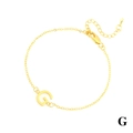 Bracciale minimalista placcato oro 18K con un ciondolo lucido a forma di lettera G - Lettera G
