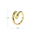Detail view of gold S925 silver cross ring with I am enough and Faith engraving - Adjustable Open / Gold