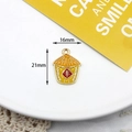 Harvest basket alloy charm in vibrant yellow with Chinese character for abundance - 4# Harvest Basket