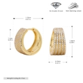 Detaillierte Maße der goldenen S925 Sterling Silber Huggie Ohrringe mit Zirkonia - Gold