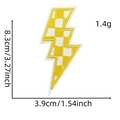 Yellow and white checkered lightning bolt embroidery patch for clothes decoration - Checkerboard Lightning 10#