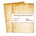 50 sheets of A4 vintage printer paper with aged brown texture and 100GSM thickness - Aged Mottled Style (FG03-J)