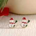 Encantadores pendientes de muñeco de nieve en esmalte para un ambiente navideño festivo - Muñeco de Nieve (EAR0013)