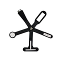 Cross-shaped black magnetic nail art wand tool with diverse tips on white background - 6-in-1 Nail Art Cat Eye Magnet - Black