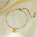 Golden double-layer teardrop anklet chain on silk fabric for women's fashion - 【E2004】Waterdrop Bracelet - Gold / Gold