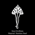 Macro shot of surreal stainless steel mushroom pendant with human legs, 22x48mm size - Mushroom Legs Style (LA409) / 5 Pieces / Silver