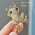 Funkelnde Frosch-Brosche mit Kristallen besetzt in vergoldeter Legierung für Damen - Goldbasis Weißer Voller Strassfrosch