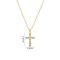 Golden cross necklace with colorful zircons, measuring 3.0cm by 2.0cm, elegant pendant - Gold Multicolor Diamond Cross (643)