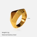 Minimalist thick golden stainless steel ring with 17mm inner diameter and 9.2g weight - Minimalist Geometric Style (YHTSR-2501216)