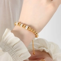 Elegante bracciale a sfere in oro 18k con anelli di strass scintillanti sul polso - 24cm(Regolabile) / Oro