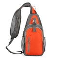 Waterproof crossbody sling bag in orange and gray contrast for outdoor sports - Orange