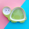 Assiette compartimentée enfant en fibre de bambou avec design tortue verte - 054 Assiette Tortue