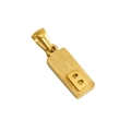 Goldener rechteckiger Titanstahl-Anhänger mit sandgestrahlter Fläche und Buchstabe B - B-Einzelanhänger