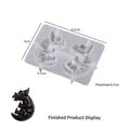 Stampo in silicone triceratopo per orecchini in resina 4,5x3cm con esempio di prodotto - Bébé Triceratopo - Piccolo
