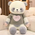 Panda di peluche con maglione grigio, cuore rosa e ricamo LOVE dettagliato - 60CM / Grigio Galassia