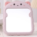 Pink cartoon bear folding desktop makeup mirror with cute ears for table vanity - Cat Ear-Sakura Pink