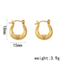 18K gold plated stainless steel chunky hoop earrings with 18mm spiral stripe texture - EH-008 / Gold