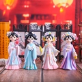 Chinese style ancient beauty resin figurines set of four in traditional Hanfu attire - Medium Assorted Style (1218-2)