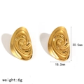 Golden 18k stainless steel spiral earrings with 30.5mm height and polished finish - Gold (TE60585-G)