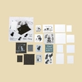 Lot de vingt autocollants vintage Kitten Diary avec divers types de papiers fantaisie - Journal de Chaton