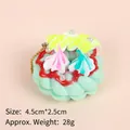 Mint green realistic donut keychain with colorful cream swirls and gold ball chain - Gold Bead Chain / 042 Green Cream Donut