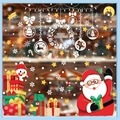 Weihnachts-Fensterbilder Set mit Weihnachtsmann, Schneemann und hängenden Schneeflocken - 3er Set / XC29+63+68