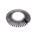 Detail of the flexible black plastic stretch hair comb headband for messy hair styling - Star Black