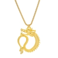 Gouden Chinese draak hanger ketting met box ketting voor heren en dames hip hop sieraden - Goud
