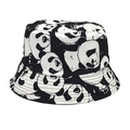 Cappello da pescatore reversibile con stampa panda per protezione solare all'aperto - M / Bianco