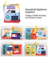 Detail view of 4-page 8-side baby cloth book showing home appliance learning themes - Furniture Cognition