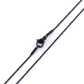 Collar de cadena de serpiente negra de 1mm en acero inoxidable con cierre de langosta - Negro